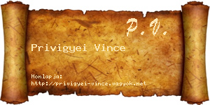 Privigyei Vince névjegykártya